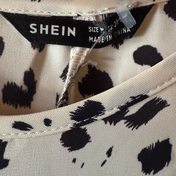 SHEIN Cream and Black Spotted Blouse - Picture 3 of 5